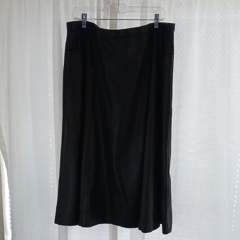 LulaROE Elegance Vegan Leather Black Maxi A-Line Skirt